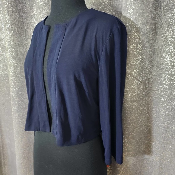 Jessica Howard long Sleeve Bolero Cardigan blue sz 12 - Picture 2 of 6